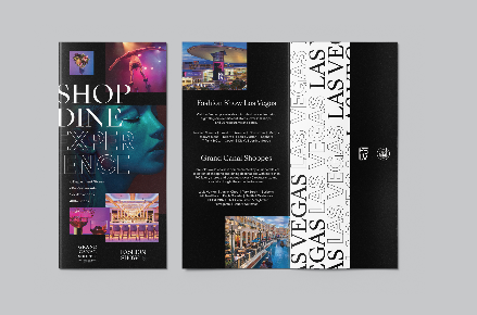 Integrated Destination Marketing Collateral –
Interior and exterior views of the The Collective trade folder, featuring destination overviews, dining and retail highlights, and location mapping. This system translates two distinct property brands int