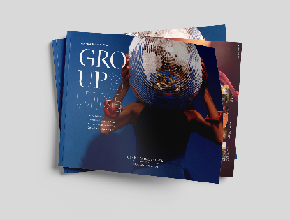 Cover design for the Group Guide — a destination marketing lookbook created to position Grand Canal Shoppes as a premier luxury retail, dining, and entertainment destination. This piece established the visual tone for the campaign, blending fashion-f