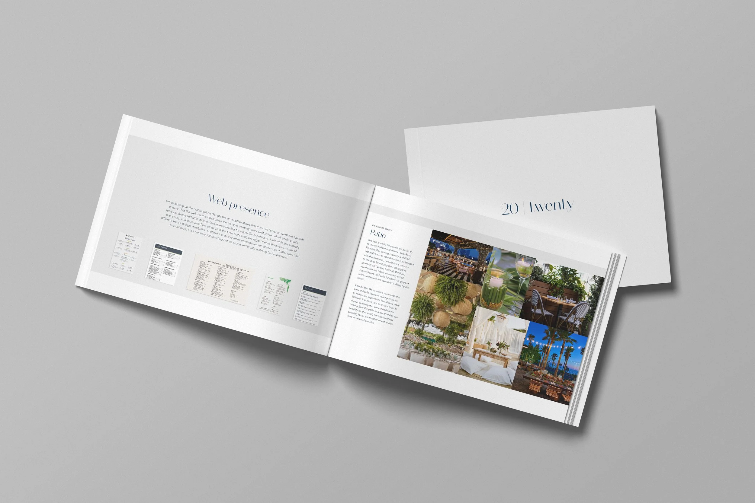 Brand Overview, Digital Presence & Outdoor Pavilion Experience  —  Concept development and editorial brand system design for a modern hospitality destination.
This opening spread establishes brand tone, digital hierarchy, and outdoor pavilion experie