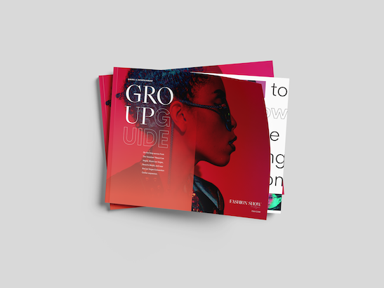 Long-form editorial sales booklet created under The Collective co-branding system—designed to present Fashion Show Las Vegas’ dining, entertainment, and private event offerings in a cohesive, tourism-forward format for convention planners, group trav