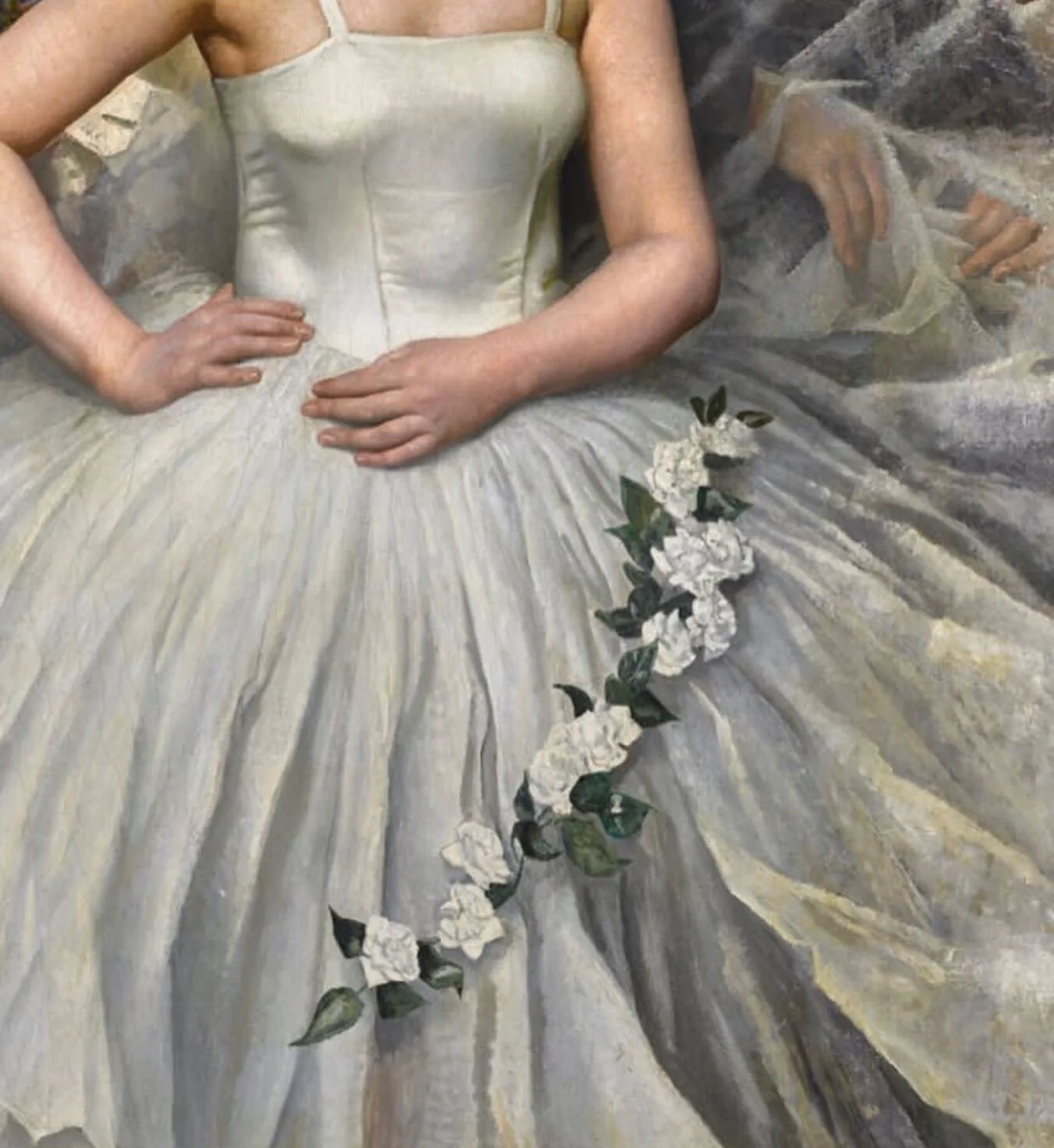 Inspiration from my mood board: (Detail) “Preparing For Her Entrance” by Laura Knight, via @paintings.daily 
.
.
.
#bridalinspiration #weddingmoodboard #weddingdressinspiration #olwenbourke