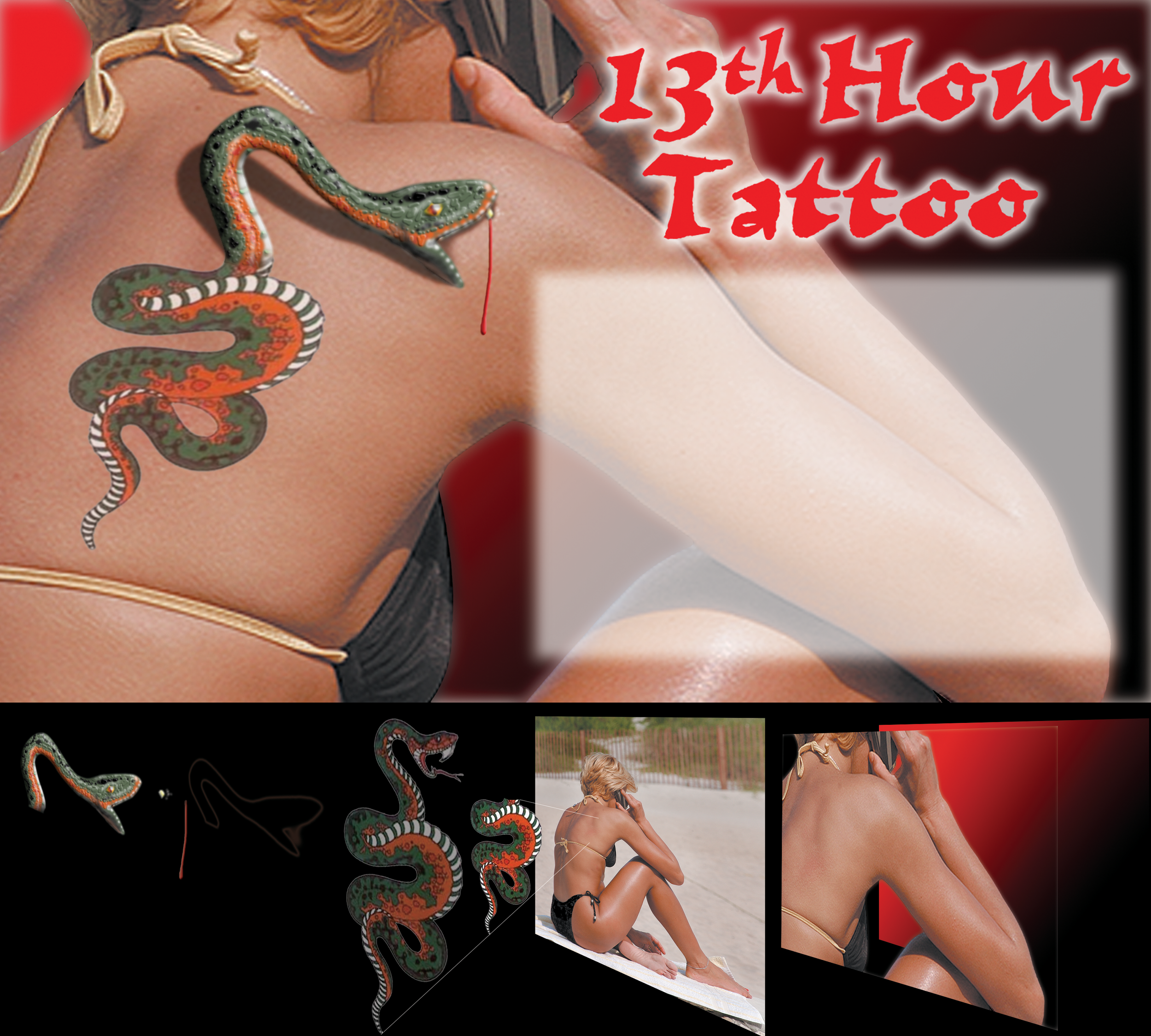 Showing Assembly process of Ad for 13th Hour Tattoo parlor - Kenora Daily Miner & News