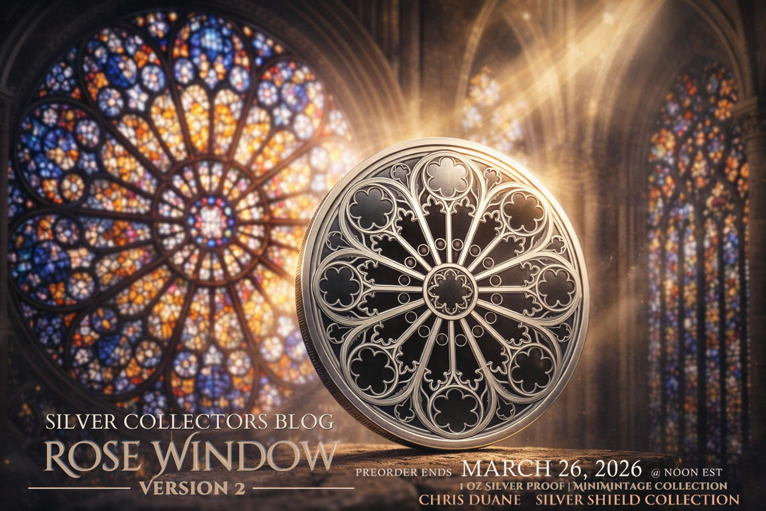 Rose Window V2 Silver Shield and the Beauty of Catholic Cathedrals