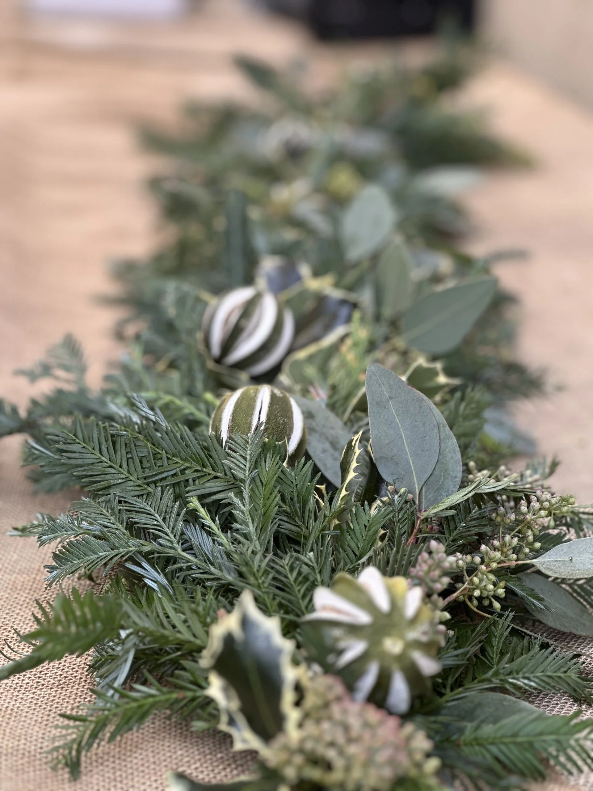 FRESH Redwood, Incense Cedar , Eucalyptus + Lime Garland