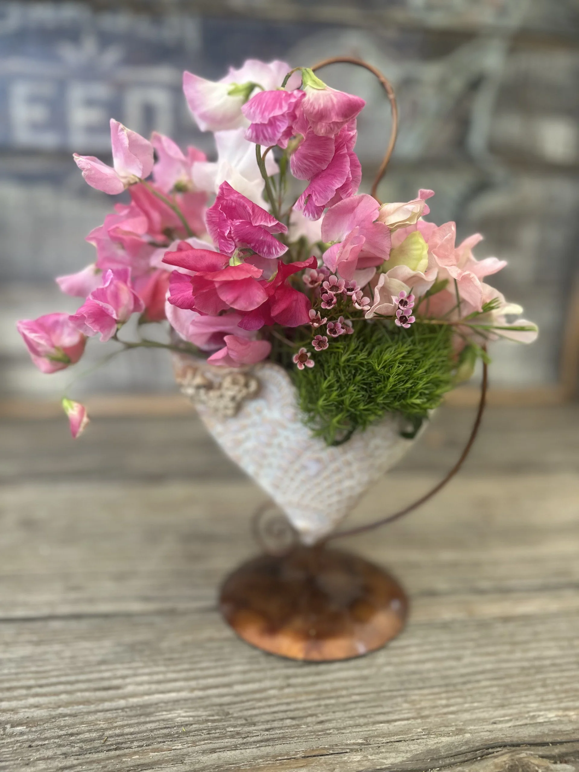Handmade Ceramic Heart with Flowers