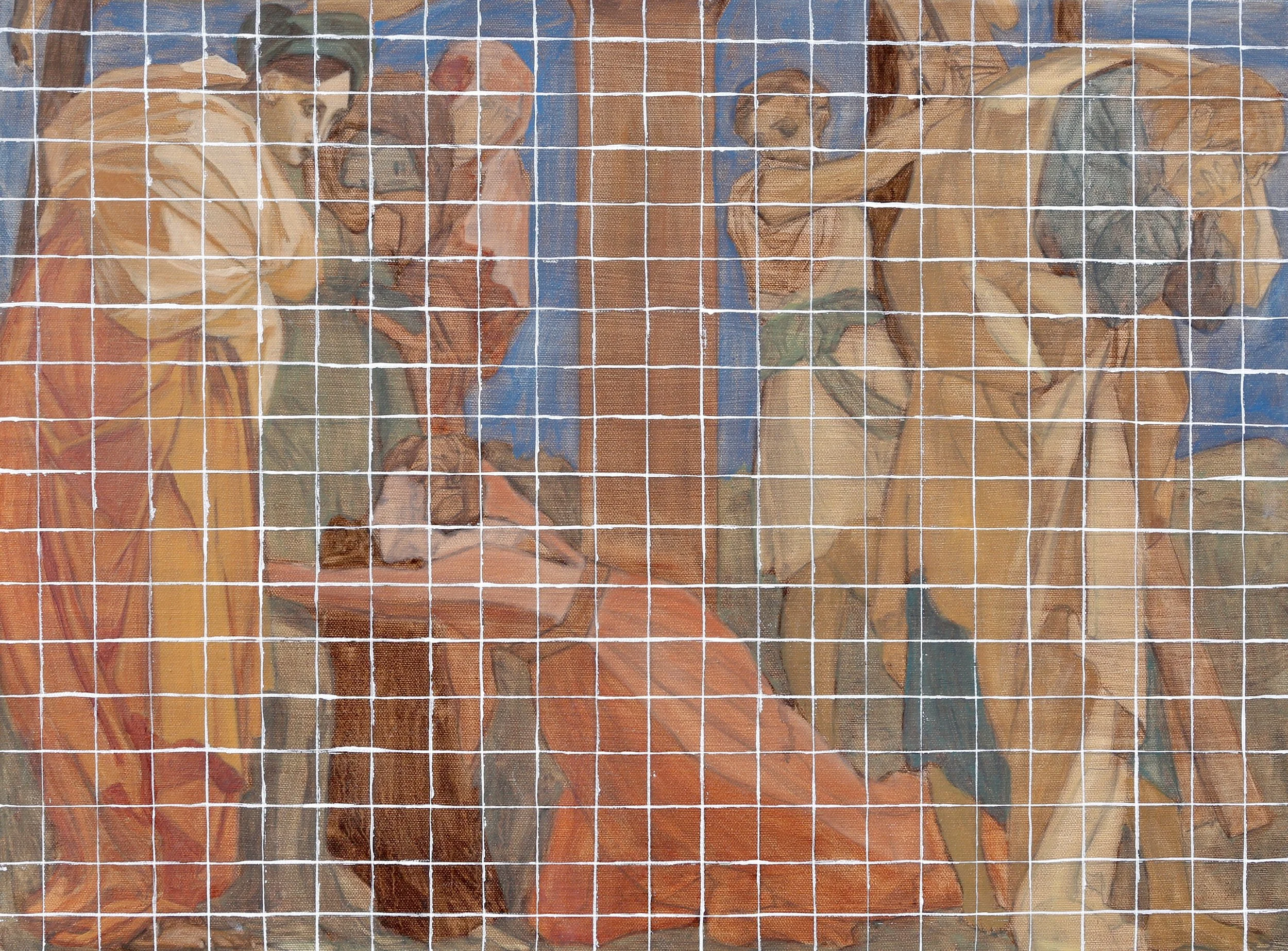 Deposition after Fiorentino, 2024. Oil on canvas, 24 x 18 inches