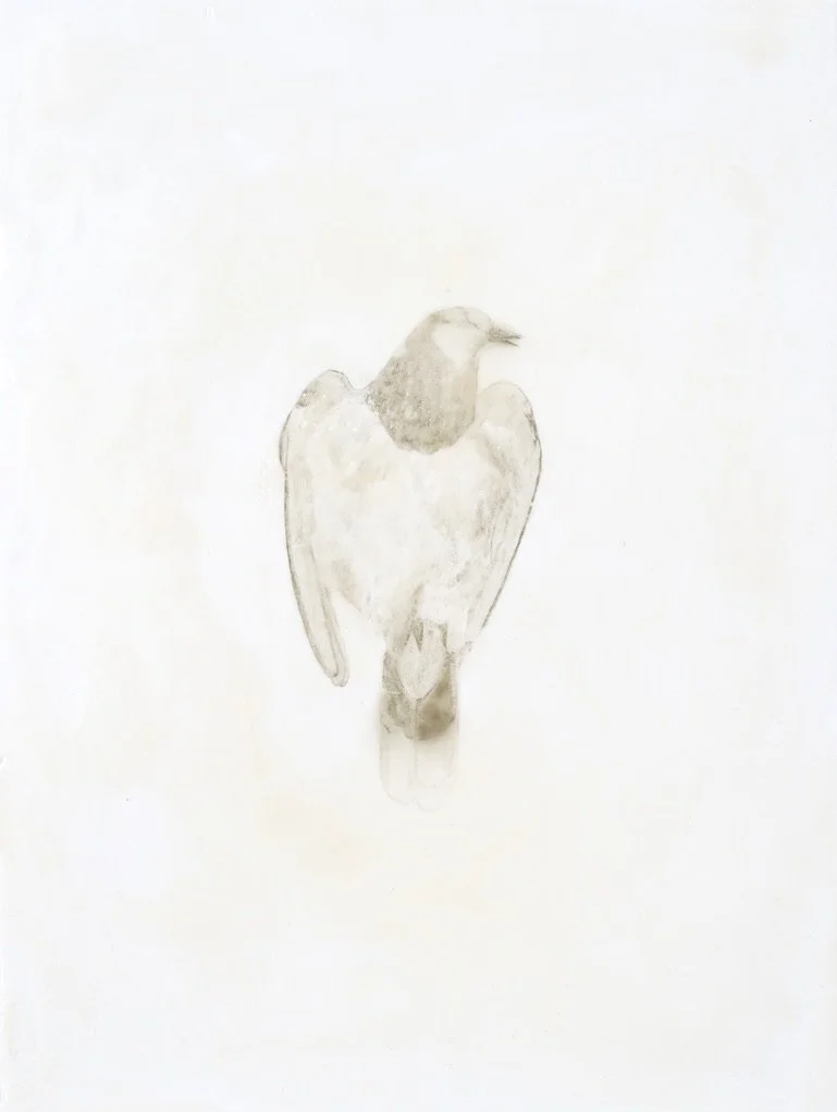 We Have No Death Ritual, Only Waiting XIII, 2026. Slate pigment, encaustic, oil on panel, 18 x 24 inches