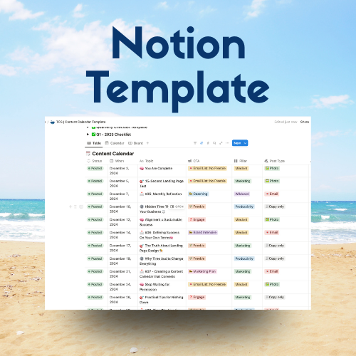 Free Notion Content Calendar Template