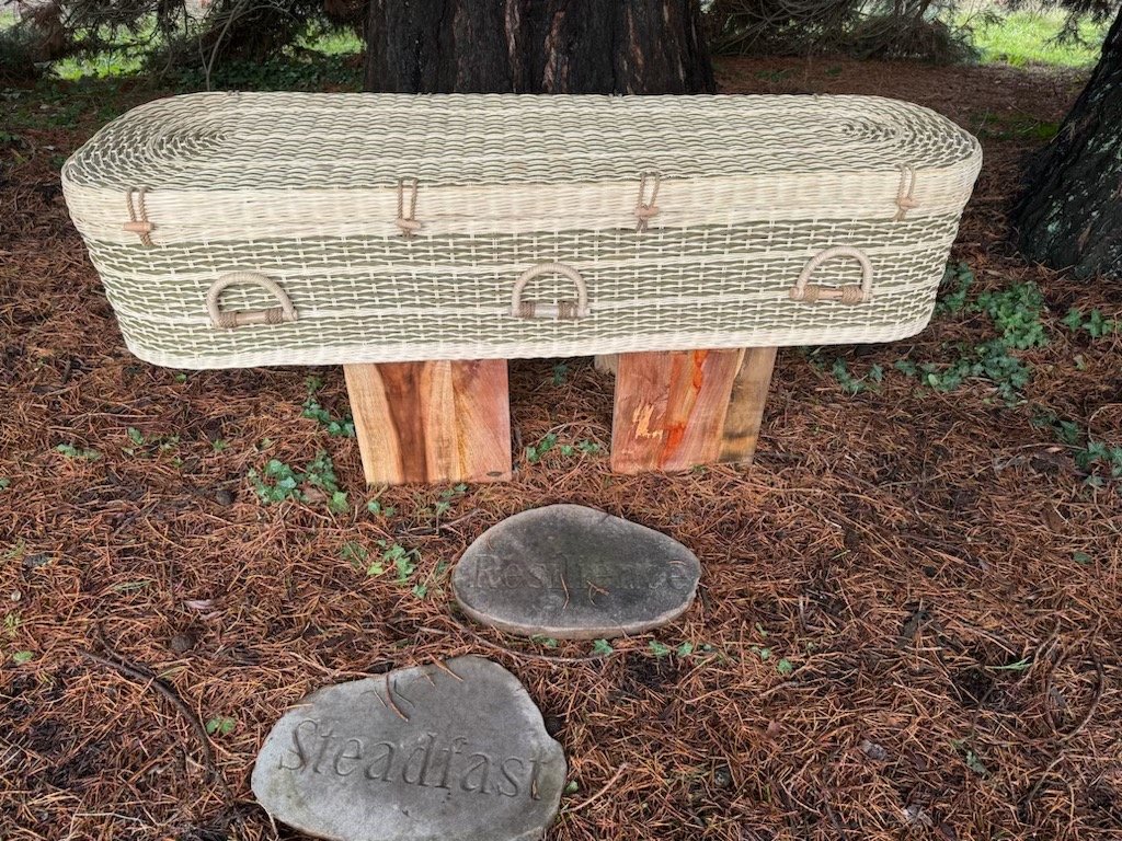 Rattan with Organic Grey Dye Natural Burial Vessels