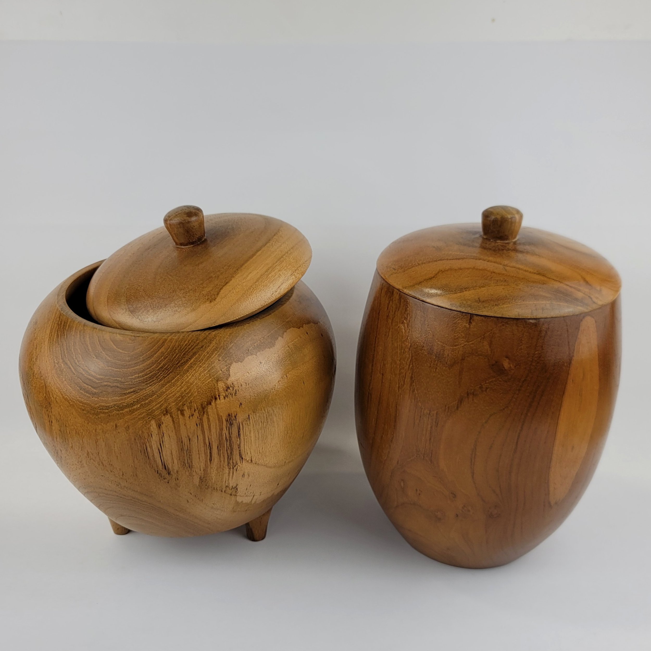 Teak Curved Urns Natural Burial Vessels