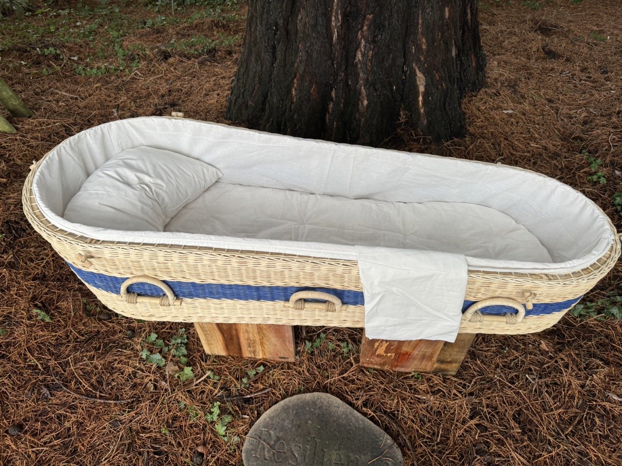 Rattan with Organic Blue Dye Contrast A Natural Burial Vessels