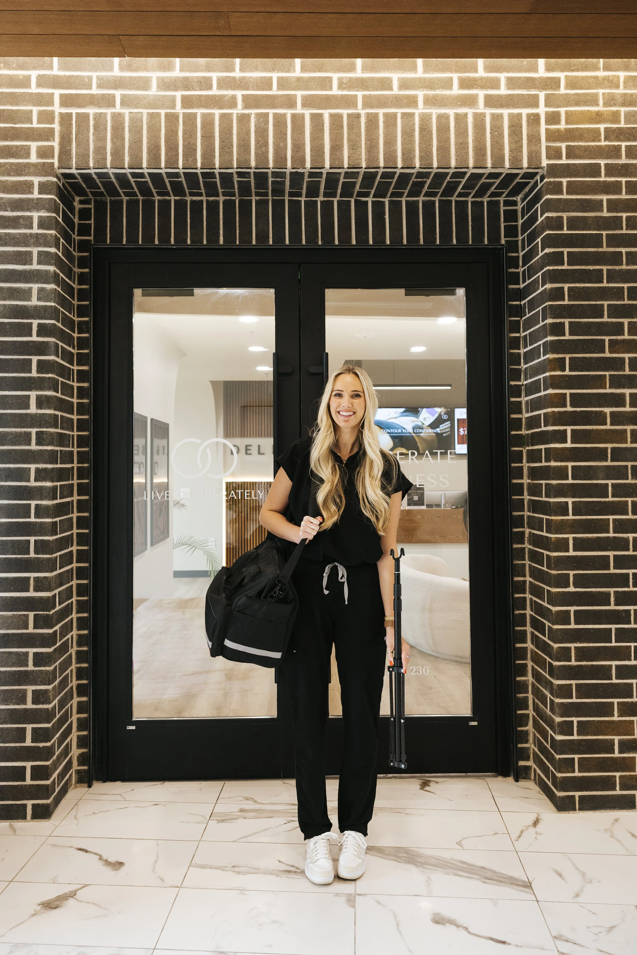 Registered nurse leaving for a mobile IV visit in Utah County