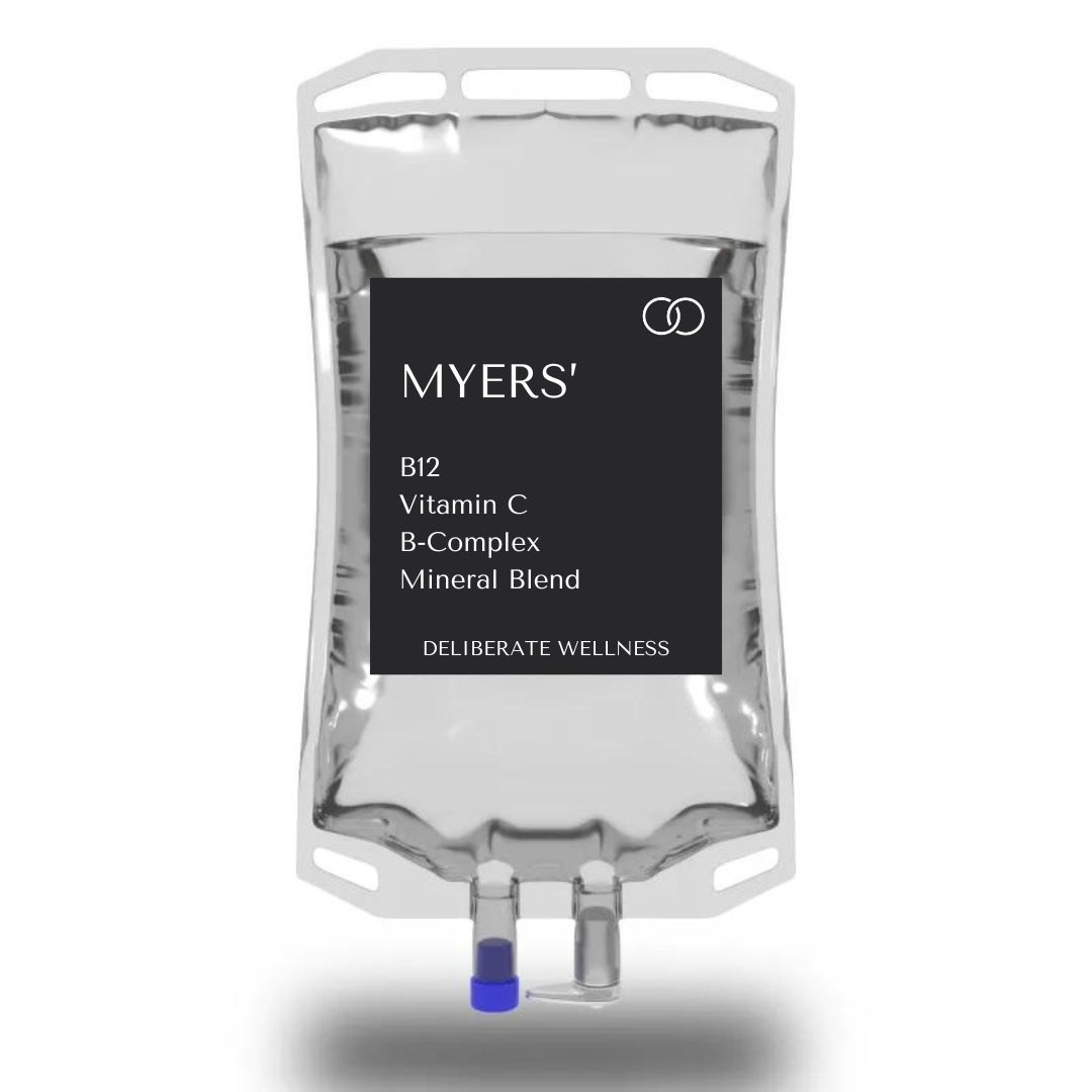 Myers Cocktail IV therapy delivering essential vitamins at Deliberate Wellness in Utah County.