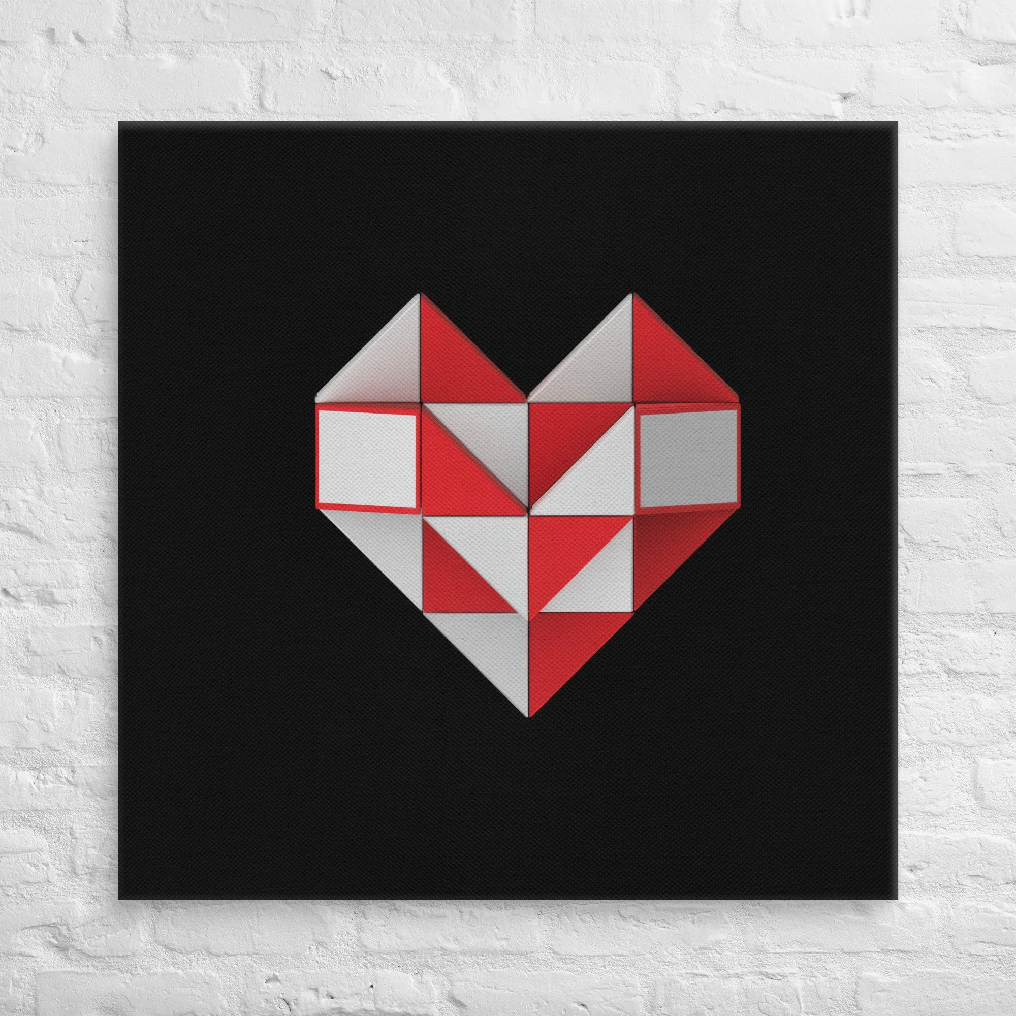 Polygon Heart Print Canvas