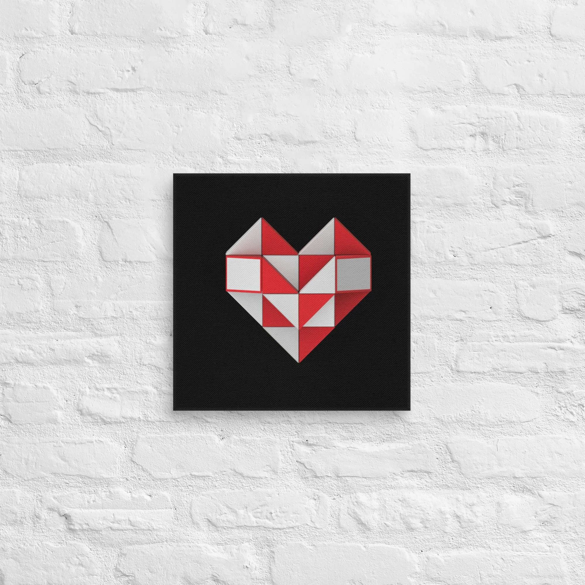 Polygon Heart Print Canvas