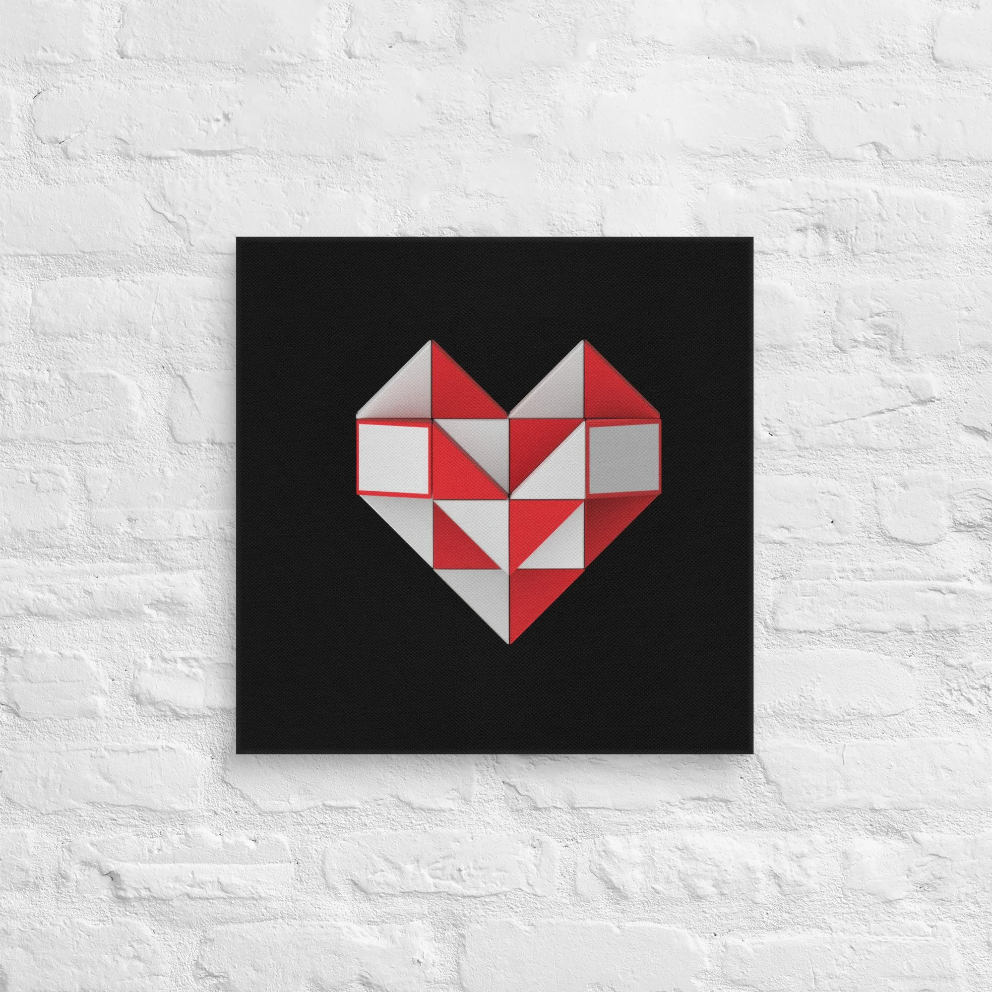 Polygon Heart Print Canvas