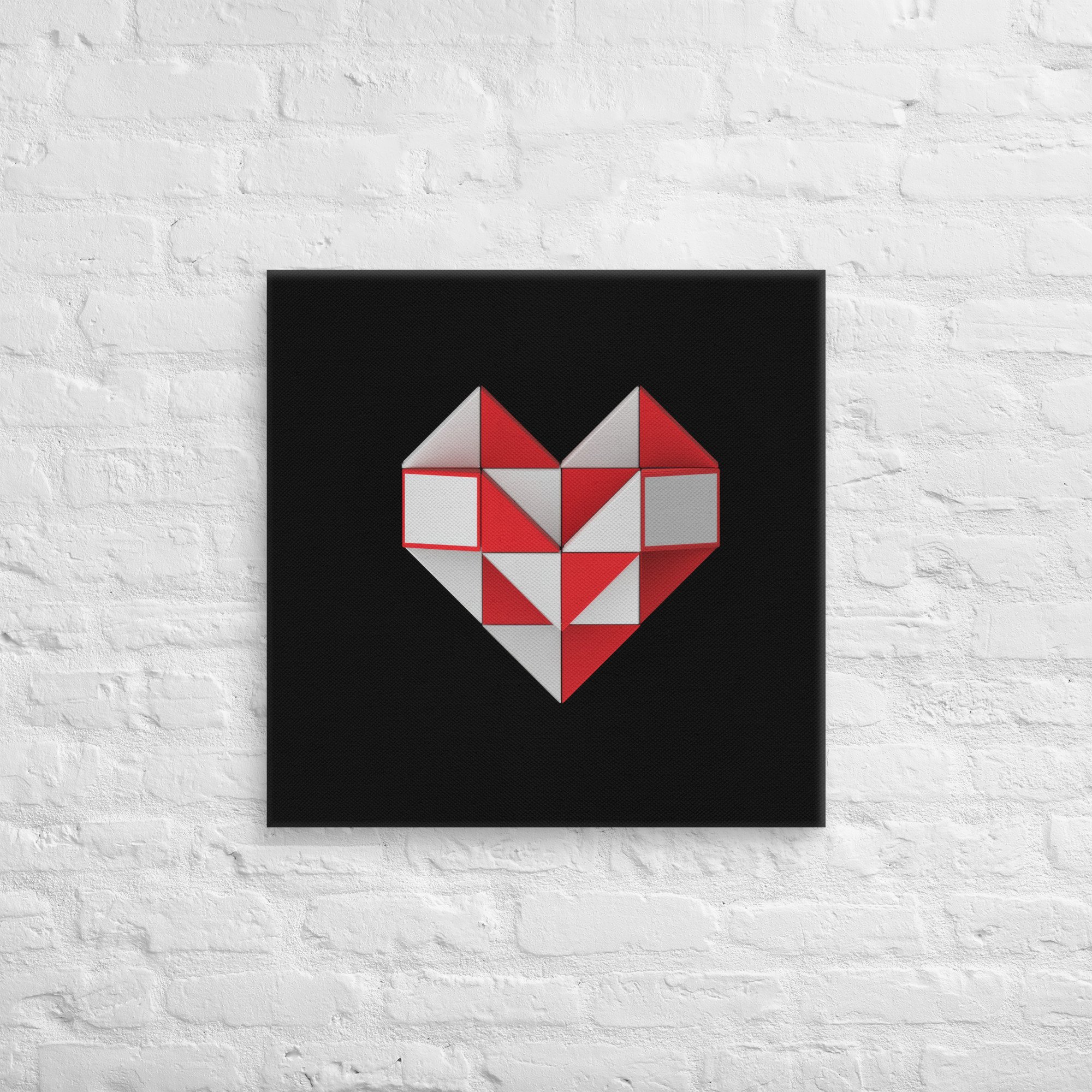 Polygon Heart Print Canvas