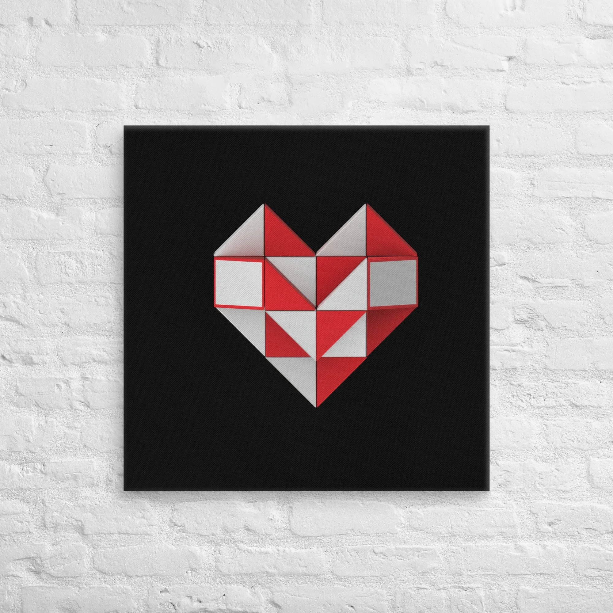 Polygon Heart Print Canvas