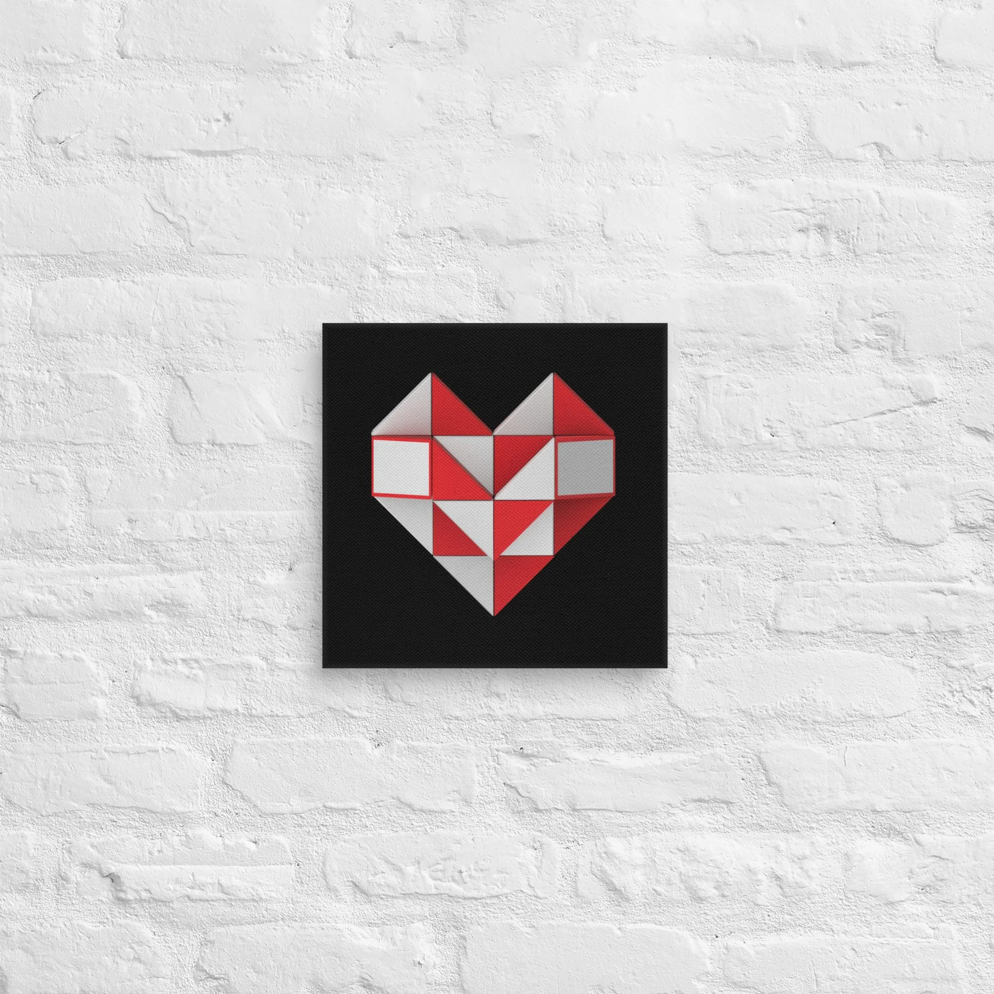 Polygon Heart Print Canvas