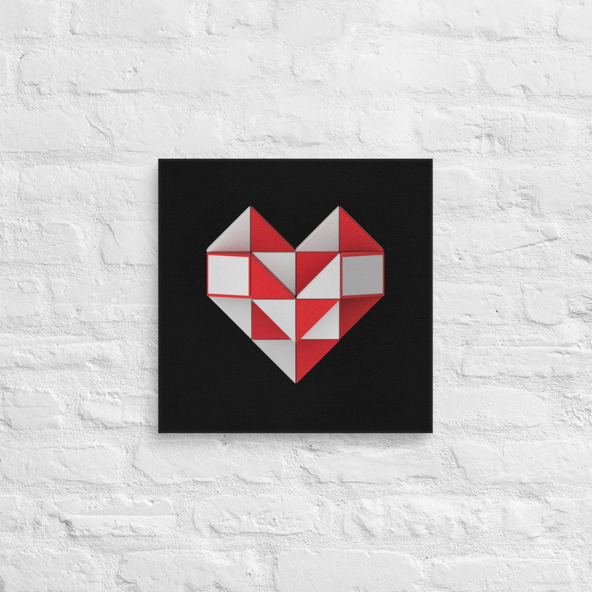 Polygon Heart Print Canvas