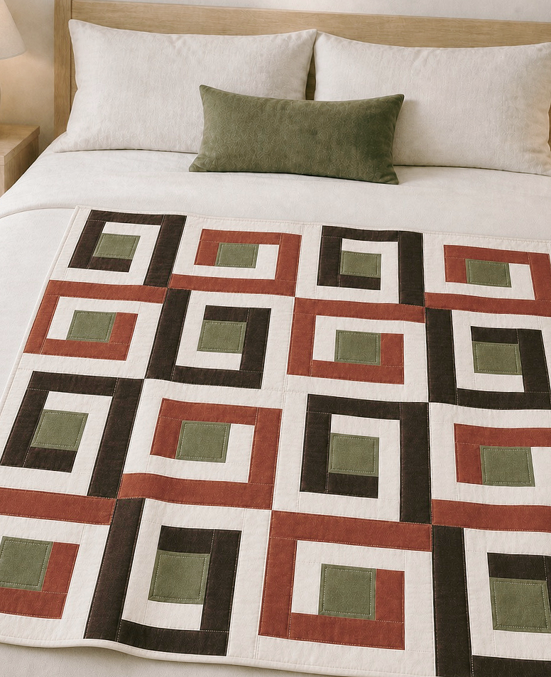 Modern Geometric Quilt Pattern | Beginner-Friendly | Three Sizes | PDF