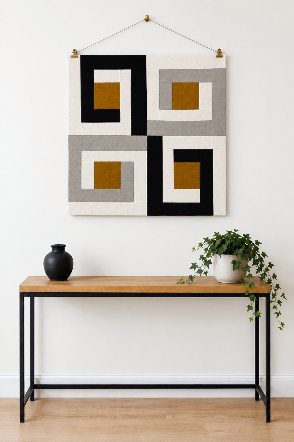 Avli Modern Geometric Wall Hanging – Neutral Colorway