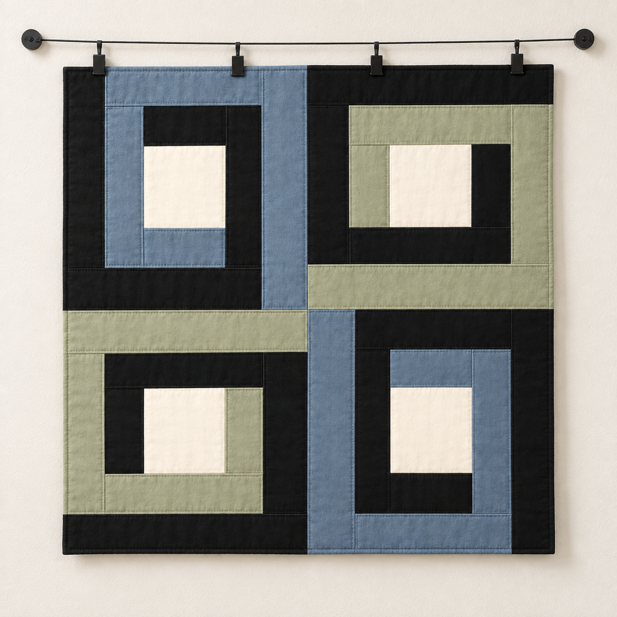 Avli Quilted Wall Hanging – Blue and Sage Colorway PDF