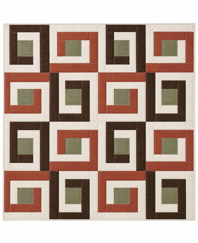 Avli Modern Geometric Quilt Pattern PDF | 3 Quilt Sizes