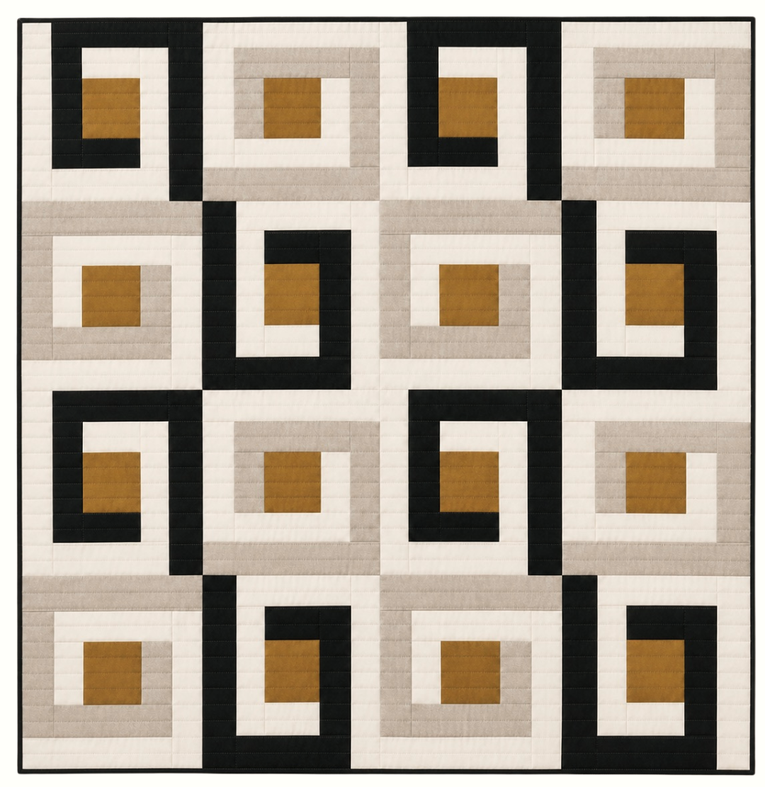 Avli - Modern Geometric Quilt Pattern PDF | Neutral Colorway | Kelli Fox Designs