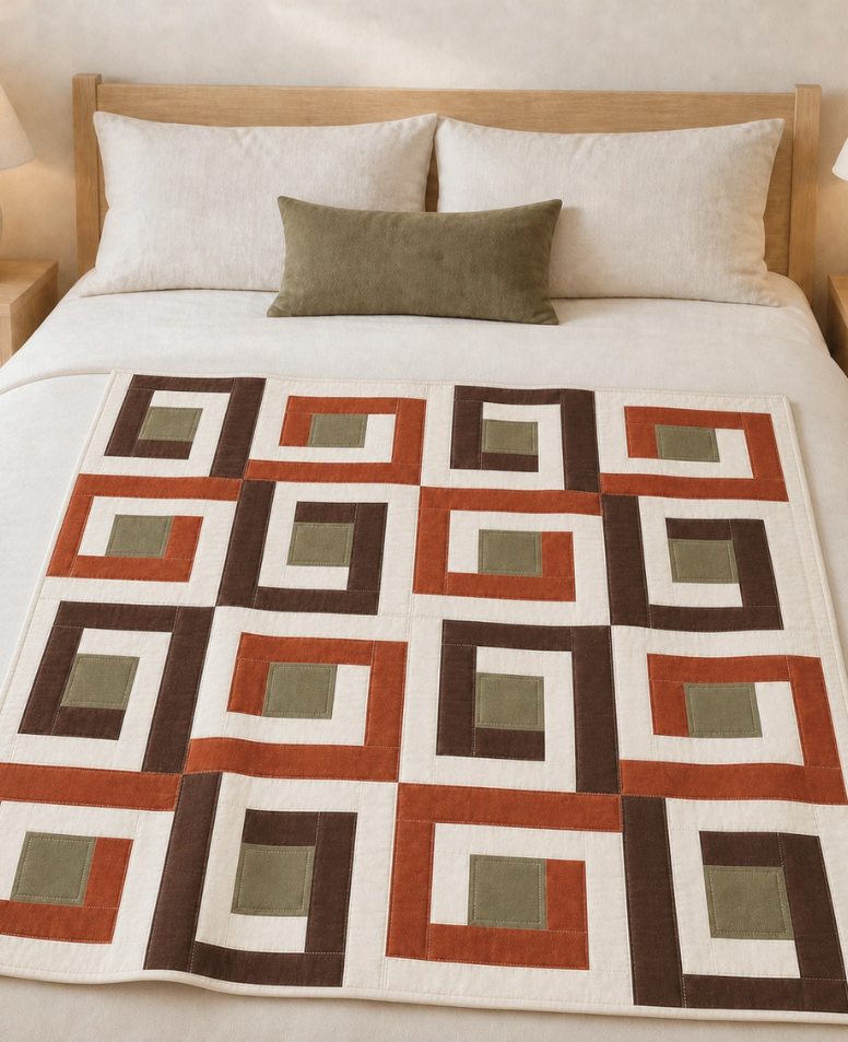 Avli Modern Geometric Quilt Pattern PDF | 3 Quilt Sizes | Kelli Fox Designs