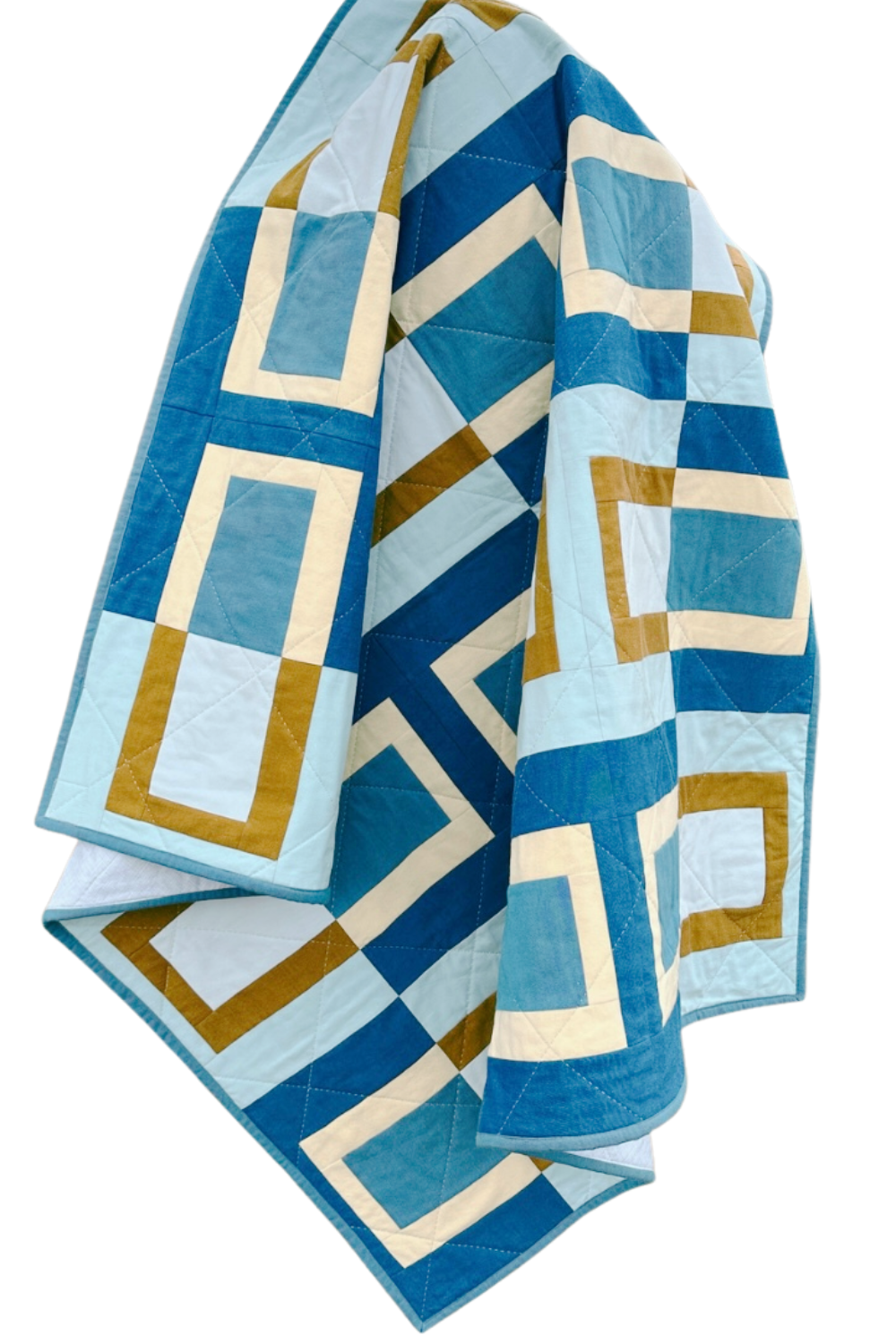 Urbe is a modern quilt pattern with a fresh take on the log cabin block. Designed for confident beginners, it includes clear instructions and versatile color options.