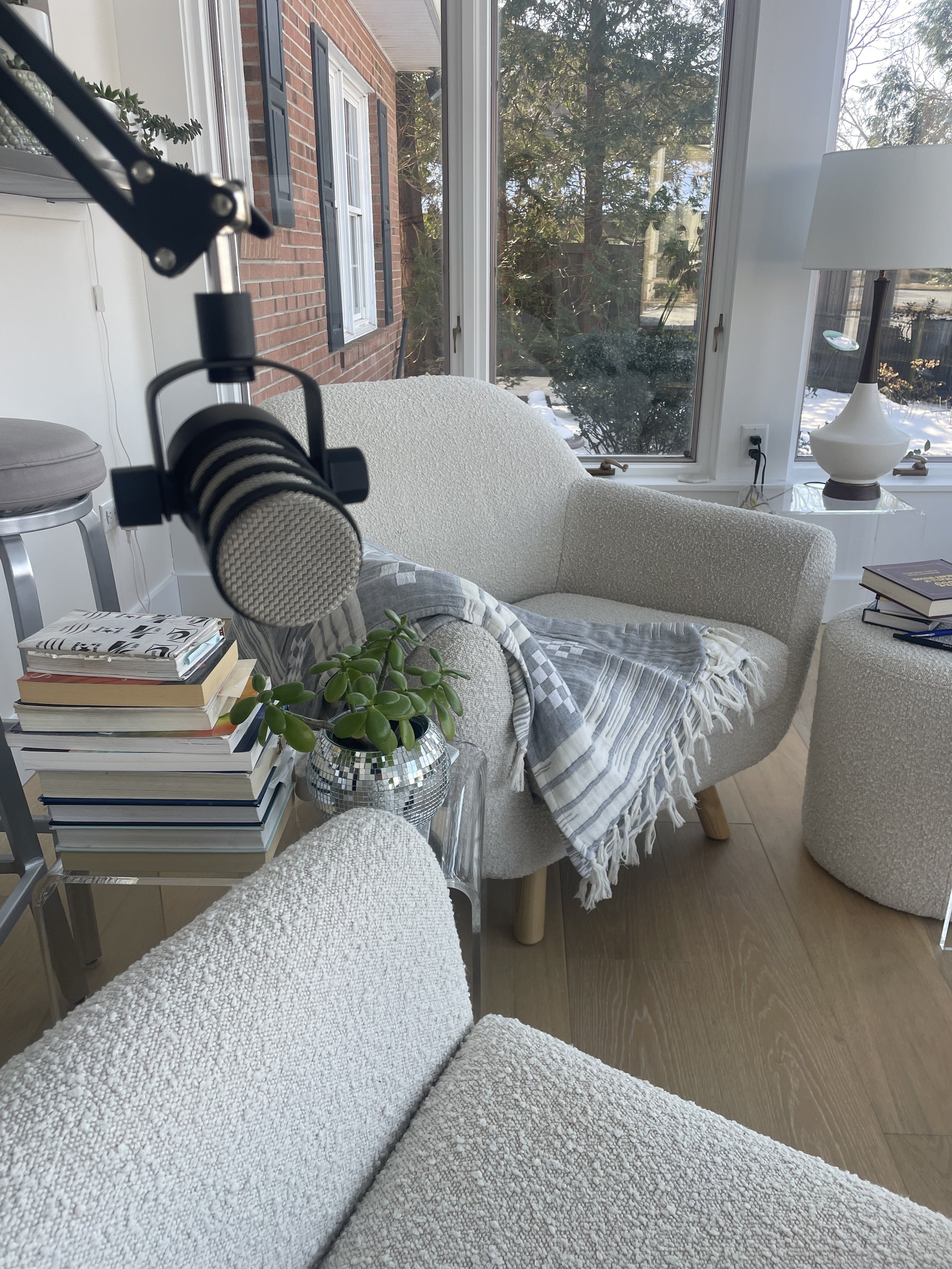 The Sunroom recording studio of the Stories That Sparkle Podcast