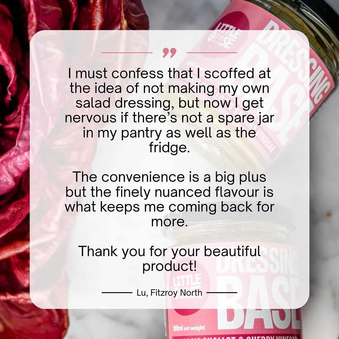 One of our regular customers sent this lovely message over the weekend. How delightful is she? Thanks so much Lu!
