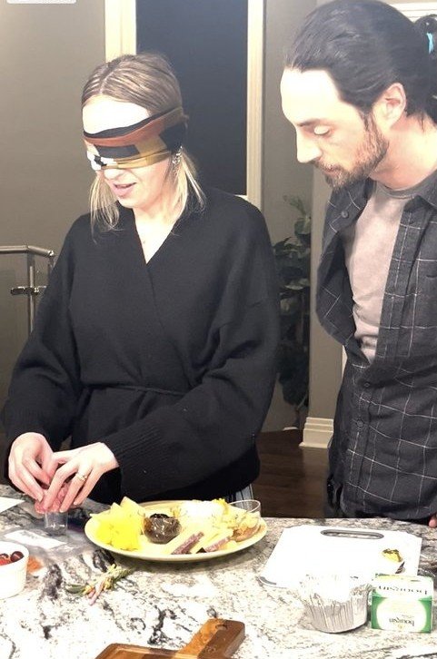 Blindfolded Charcuterie Board Making