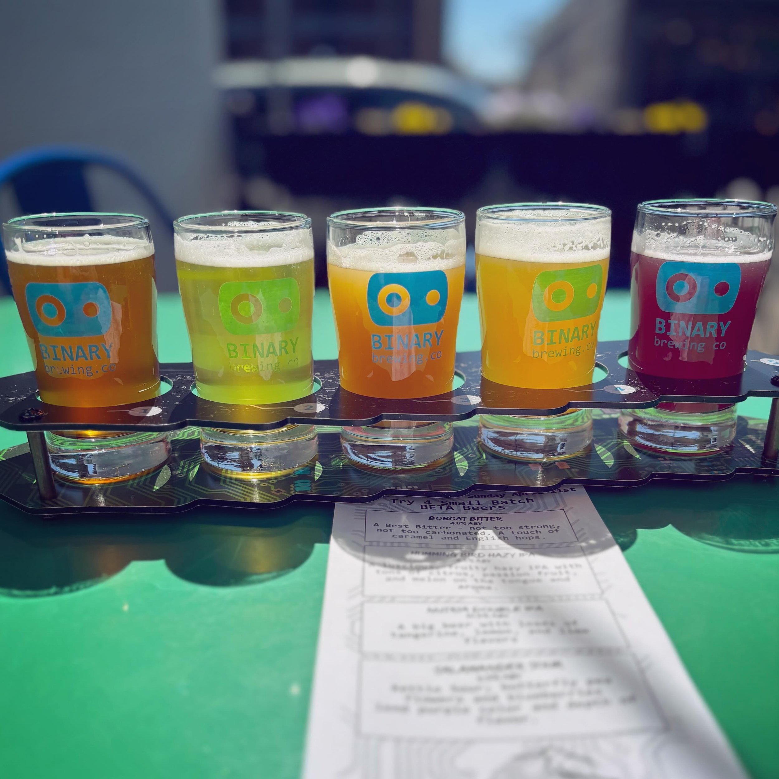 Taste the rainbow and enjoy a 🌈 flight of Beta Beers! Limited quantities available!