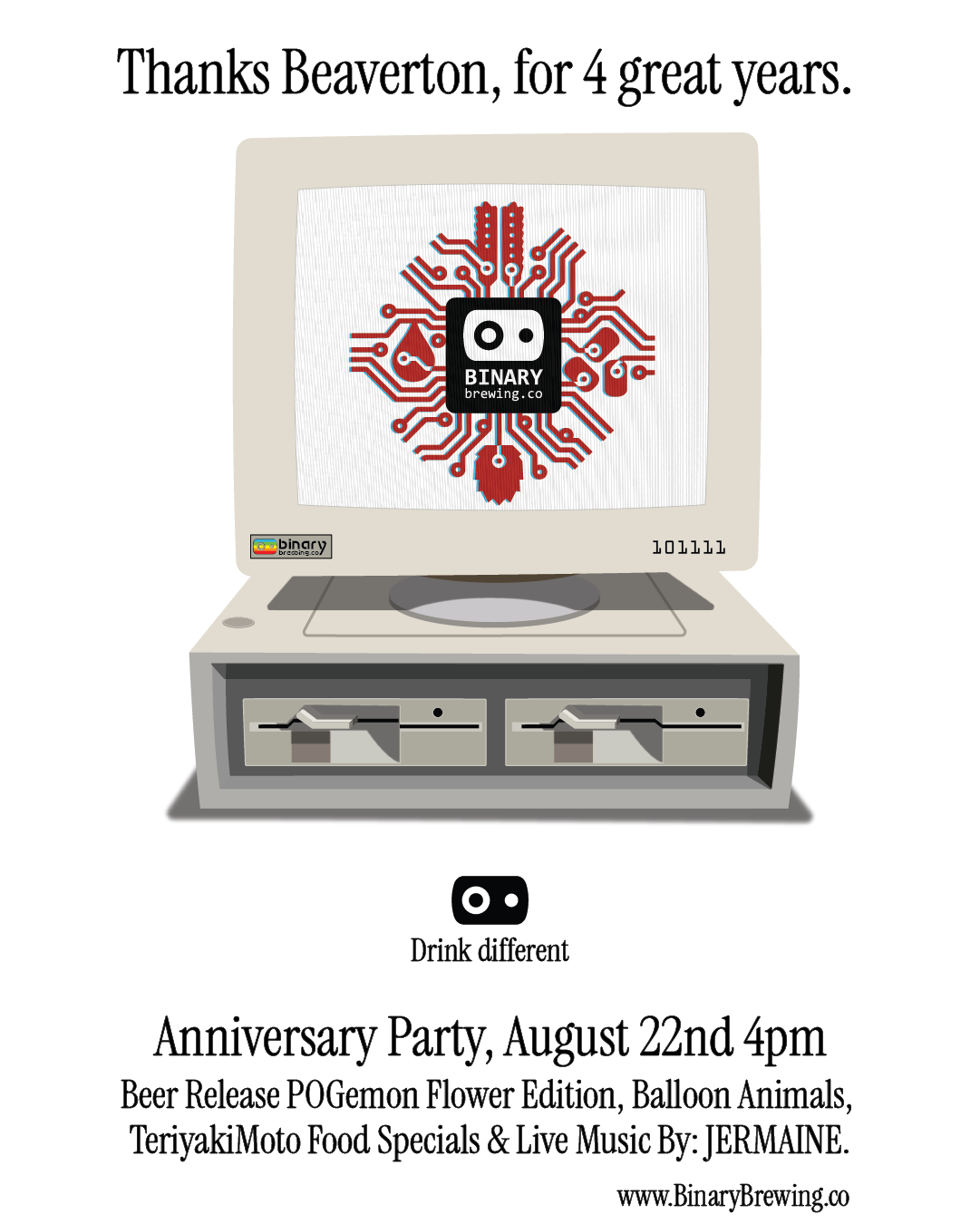 BinaryBrewing 4th Year in Beaverton Anniversary Party