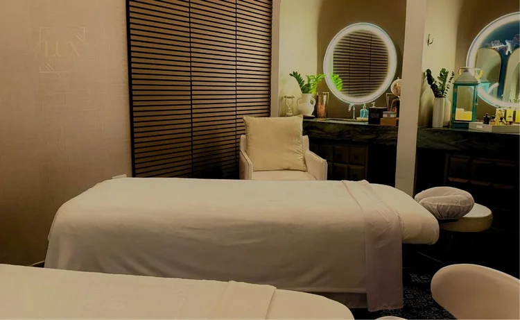 Prepared massage treatment room for a relaxing Spa Day experience at Lux MedSpa Brickell in Miami