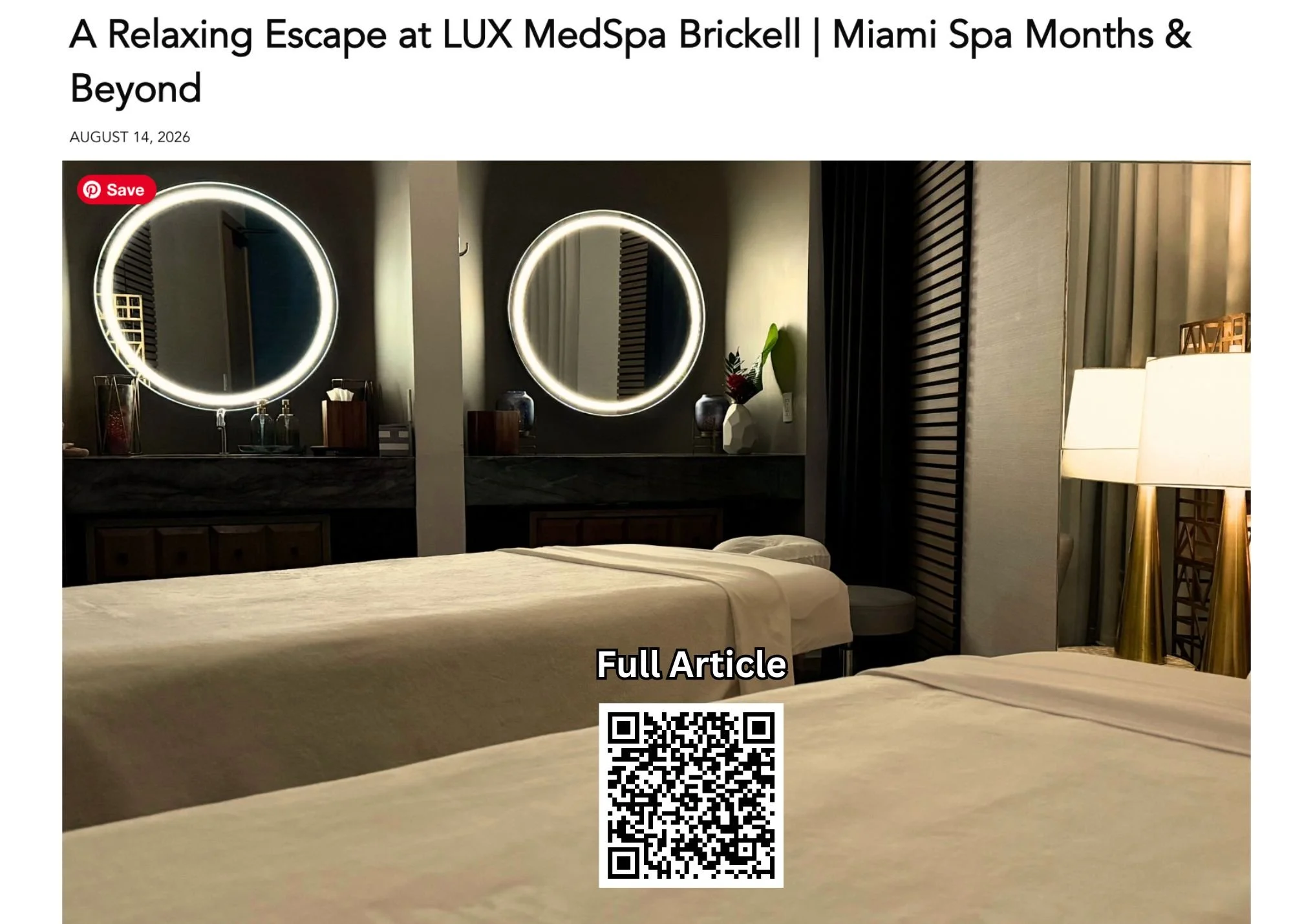 LUX MedSpa Brickell Featured by Luxury Guide USA | Miami