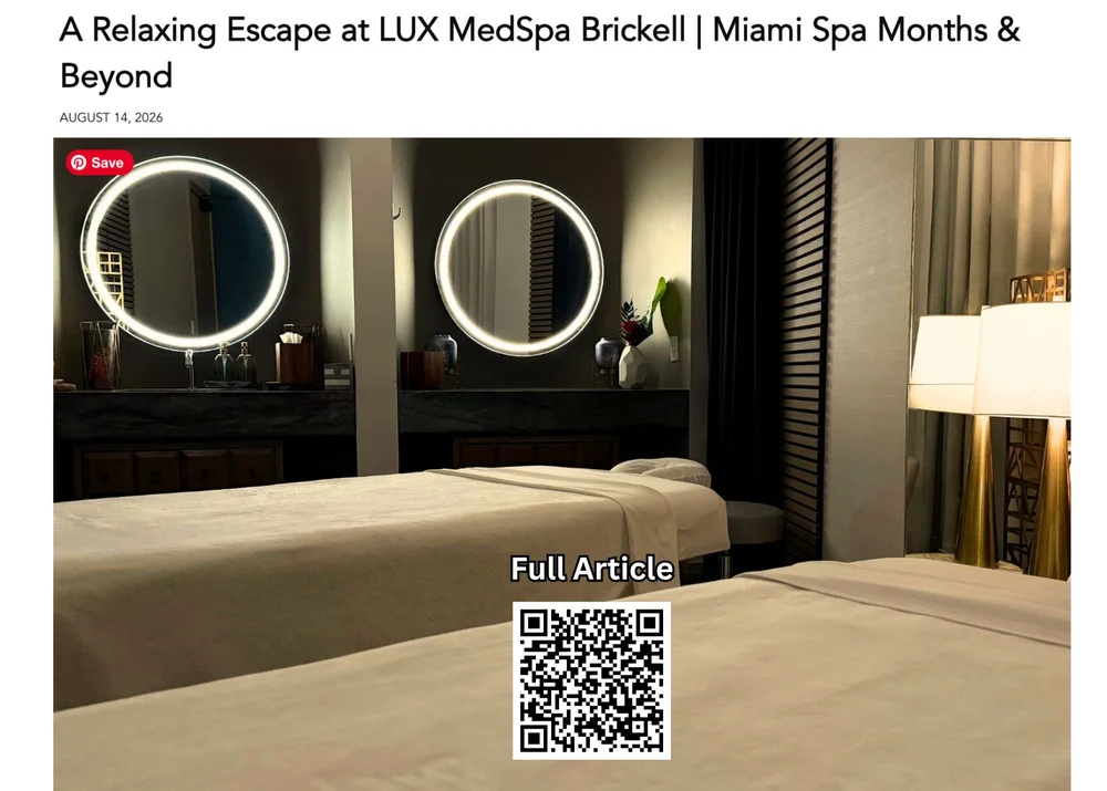 Luxury Guide USA feature of LUX MedSpa Brickell, a spa destination inside SLS LUX in Brickell, Miami