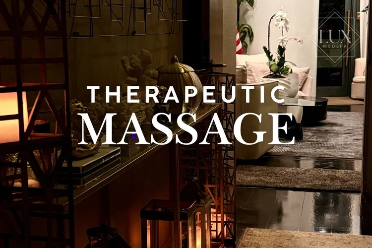 Therapeutic massage treatment room and relaxation environment at Lux MedSpa Brickell in Miami