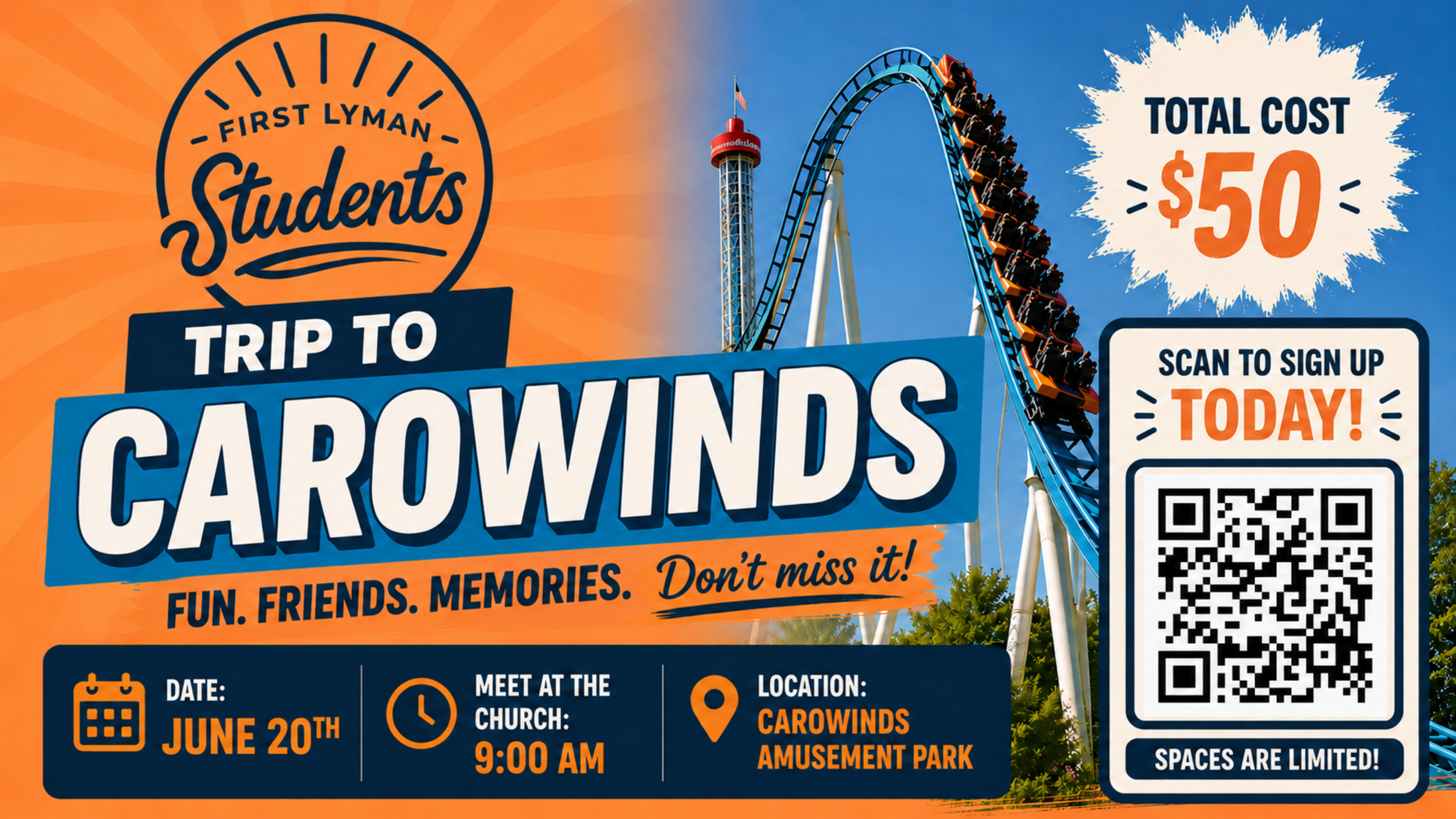 Student Ministry: Carowinds Trip