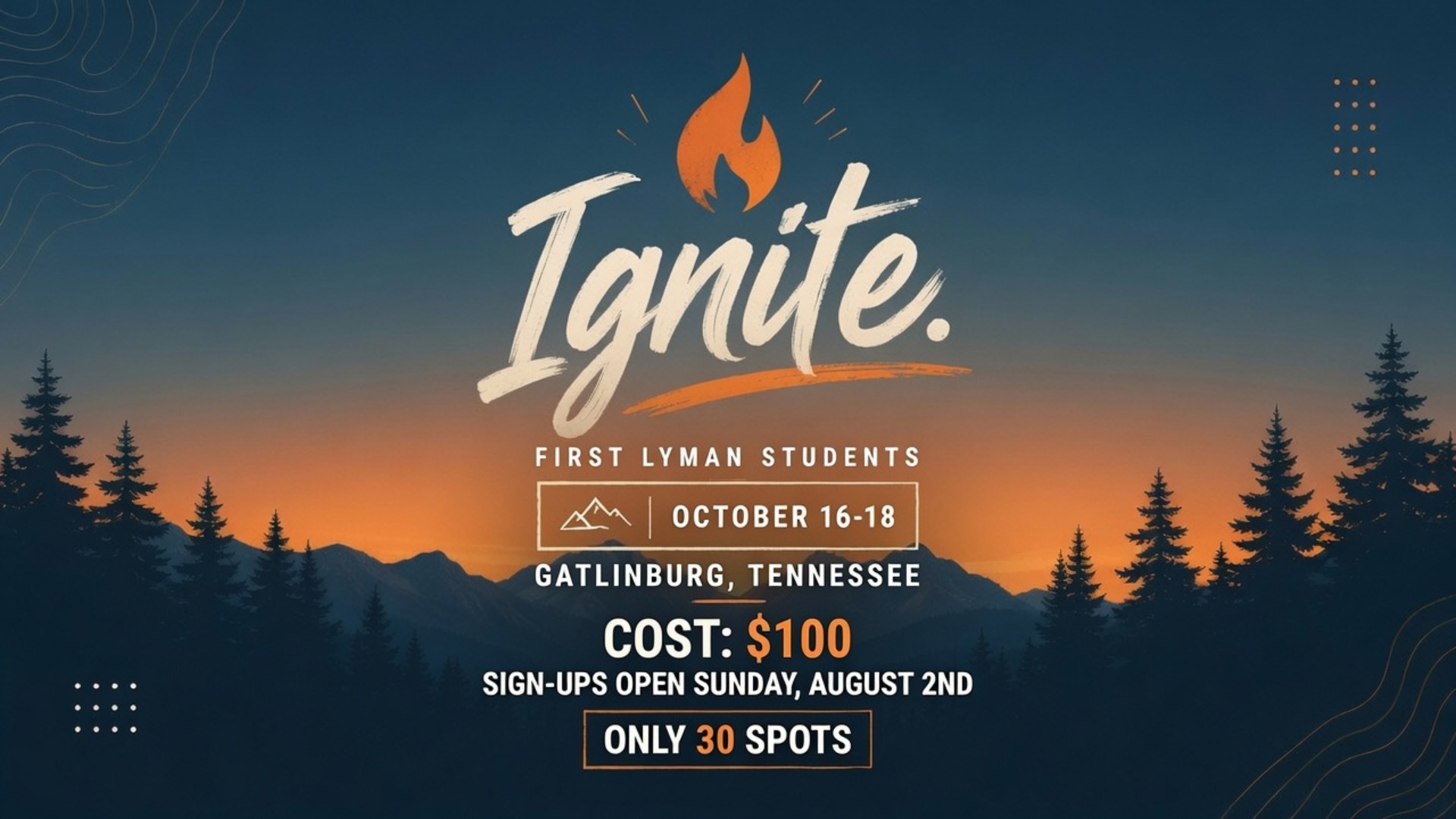 STUDENT MINISTRY FALL RETREAT