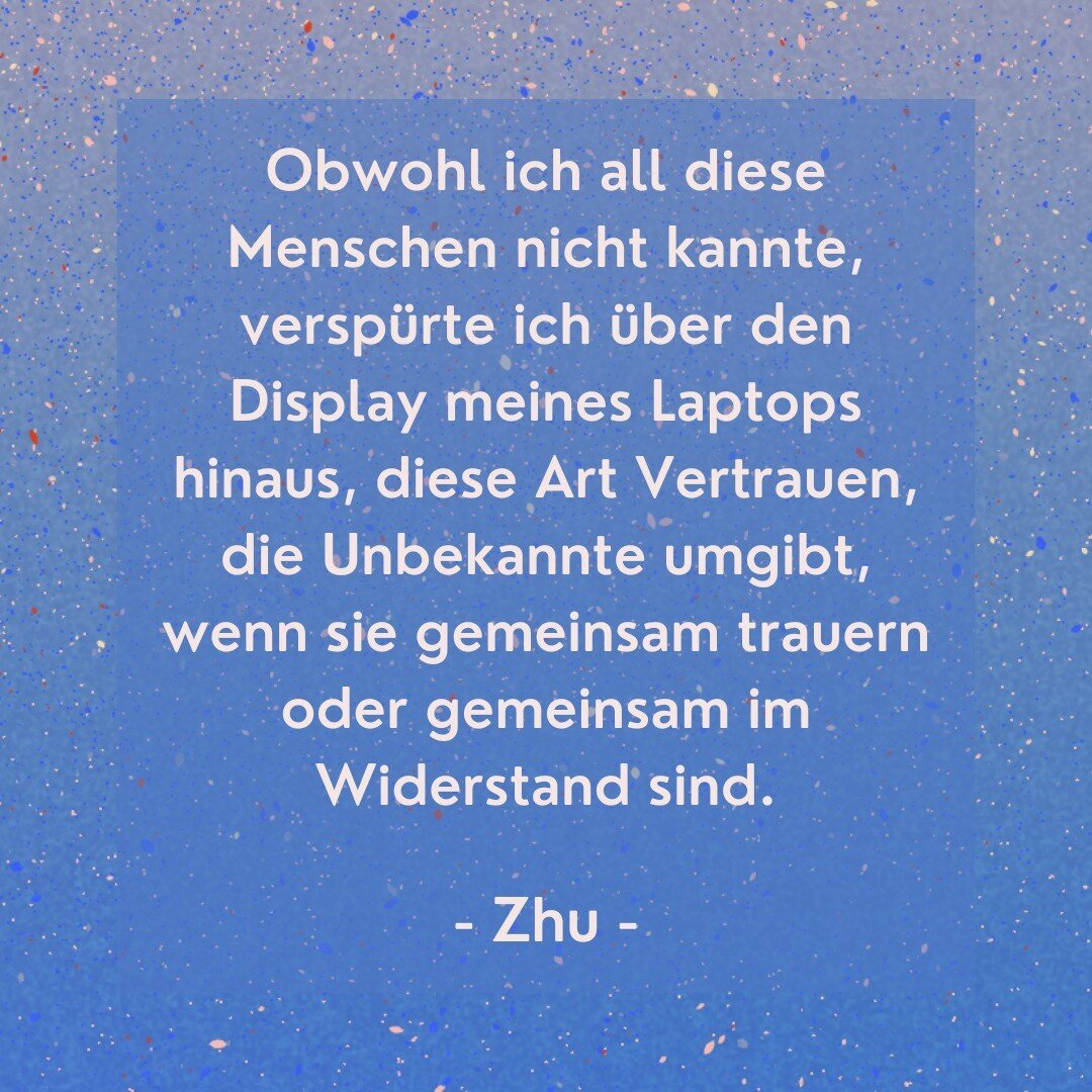 Aus Z&auml;rtlichkeit und Zorn - ein Versuch, einige Mosaiksteine aus der Gleichzeitigkeit der Dinge zu sortieren, verortet zwischen politischer Selbstorganisation, Zugeh&ouml;rigkeit, Losgehen und Ingwertee. 

Haben sich f&uuml;r euch w&auml;hrend d