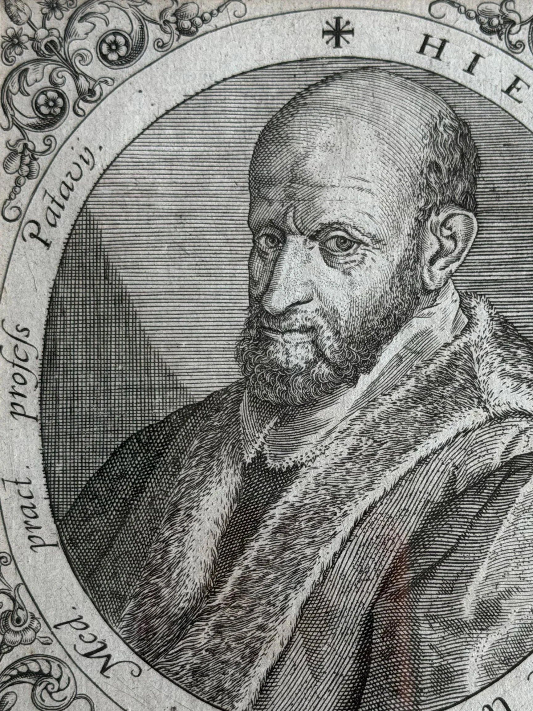 Framed Engraving of Italian Physician