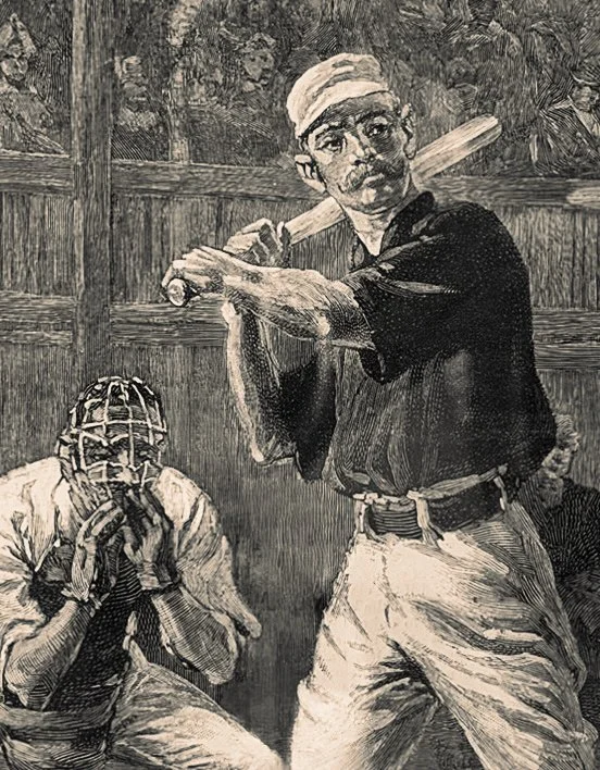 Framed engraving of “A Ball or a Strike – Which?”