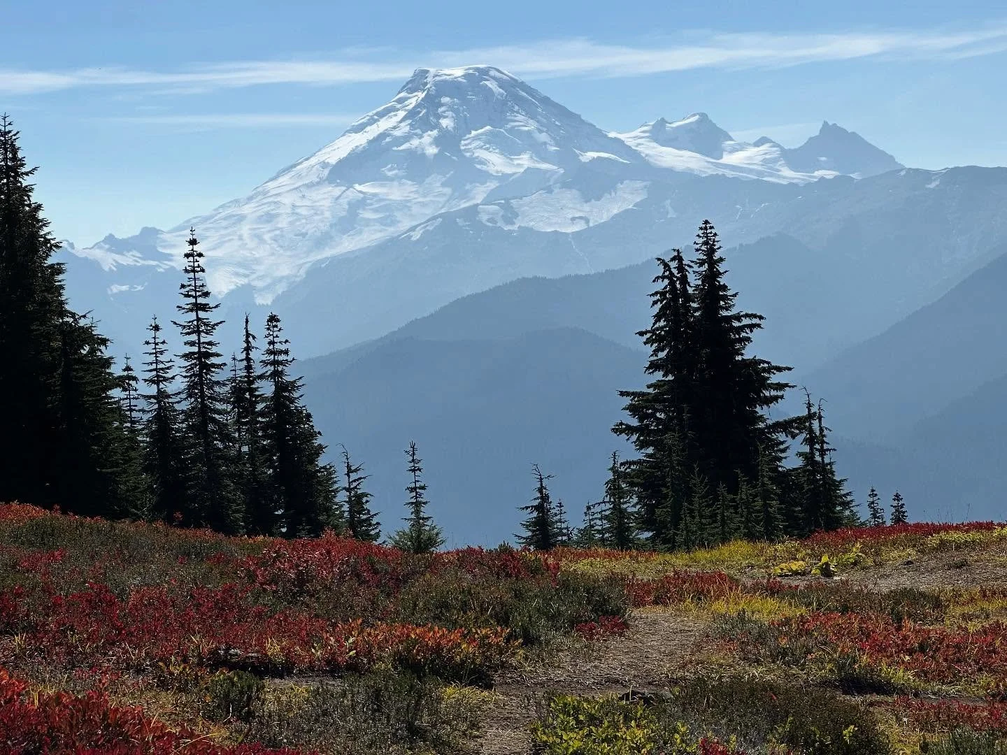 Today&rsquo;s lunch spot, Excelsior Pass. Snacking on wild blueberries all along the trail nearly spoiled our appetite but the fresh mountain air and stellar view revived it. We left plenty of berries for the bears though, and for you. Get up there i