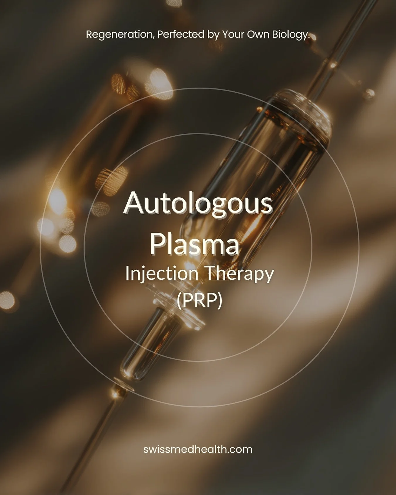 Autologous Plasma Injection Therapy &mdash; known as PRP &mdash; accelerates your body&rsquo;s natural healing through its most powerful resource: your own blood.

At Swissmed Health, platelet-rich plasma is extracted, refined, and reintroduced into 