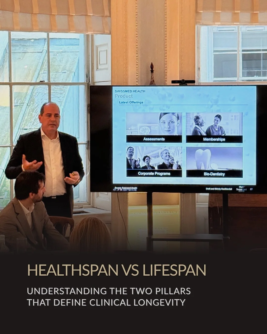HEALTHSPAN VS LIFESPAN &mdash; The Two Pillars of Clinical Longevity

This week in London, @xydasg2010 George Xydas, CFA &mdash; CEO of Swissmed Health &mdash; presented Swissmed&rsquo;s vision for the future of Clinical Longevity and the principles 