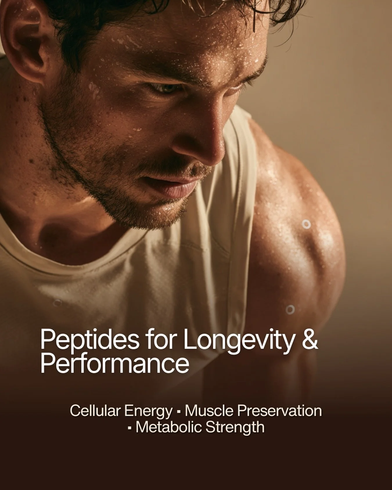 Cellular Energy &bull; Muscle Integrity &bull; Metabolic Control

Ageing is biological &mdash; not chronological.

Clinically supervised peptide therapy supports the systems that sustain long-term performance:

&bull; Mitochondrial efficiency
&bull; 