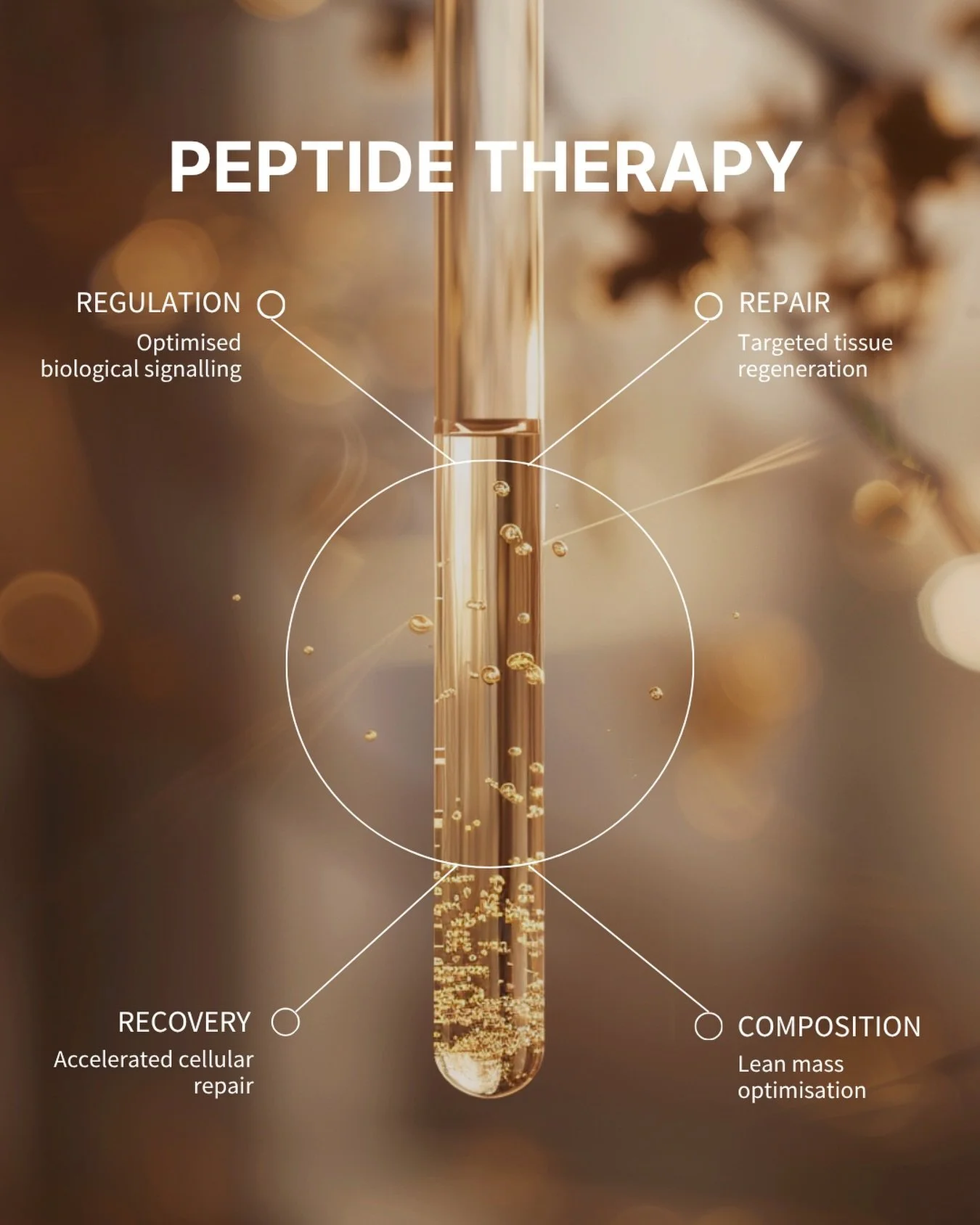 Peptides are precision-guided biological signals.

Within personalised medicine, they are used to support targeted outcomes across recovery, performance, tissue repair, and body composition &mdash; aligned to the individual&rsquo;s clinical profile a